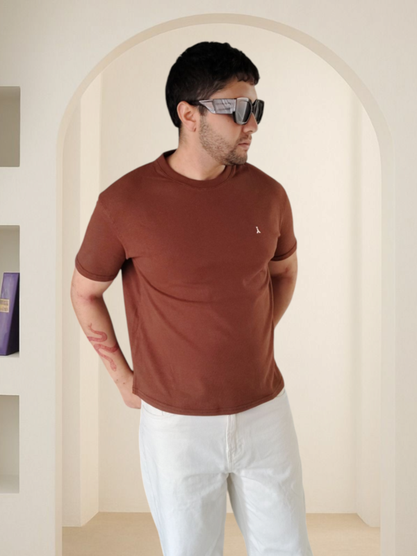 Atypic regular fit t-shirt - cafe